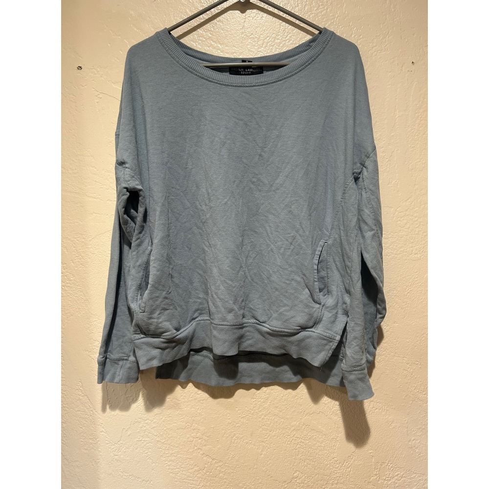 French Laundry Sport Womens‎ Blue Long Sleeve Pullover Sweatshirt Pocket Size M
